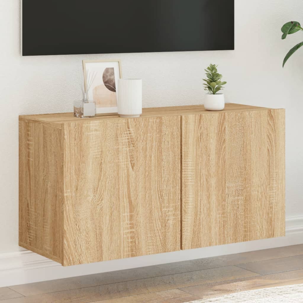 TV Cabinet Wall-mounted Sonoma Oak 80x30x41 cm - Brittle & Co