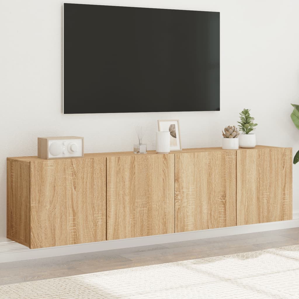TV Cabinets Wall-mounted 2 Pieces Sonoma Oak 80x30x41 cm - Merkel Designers
