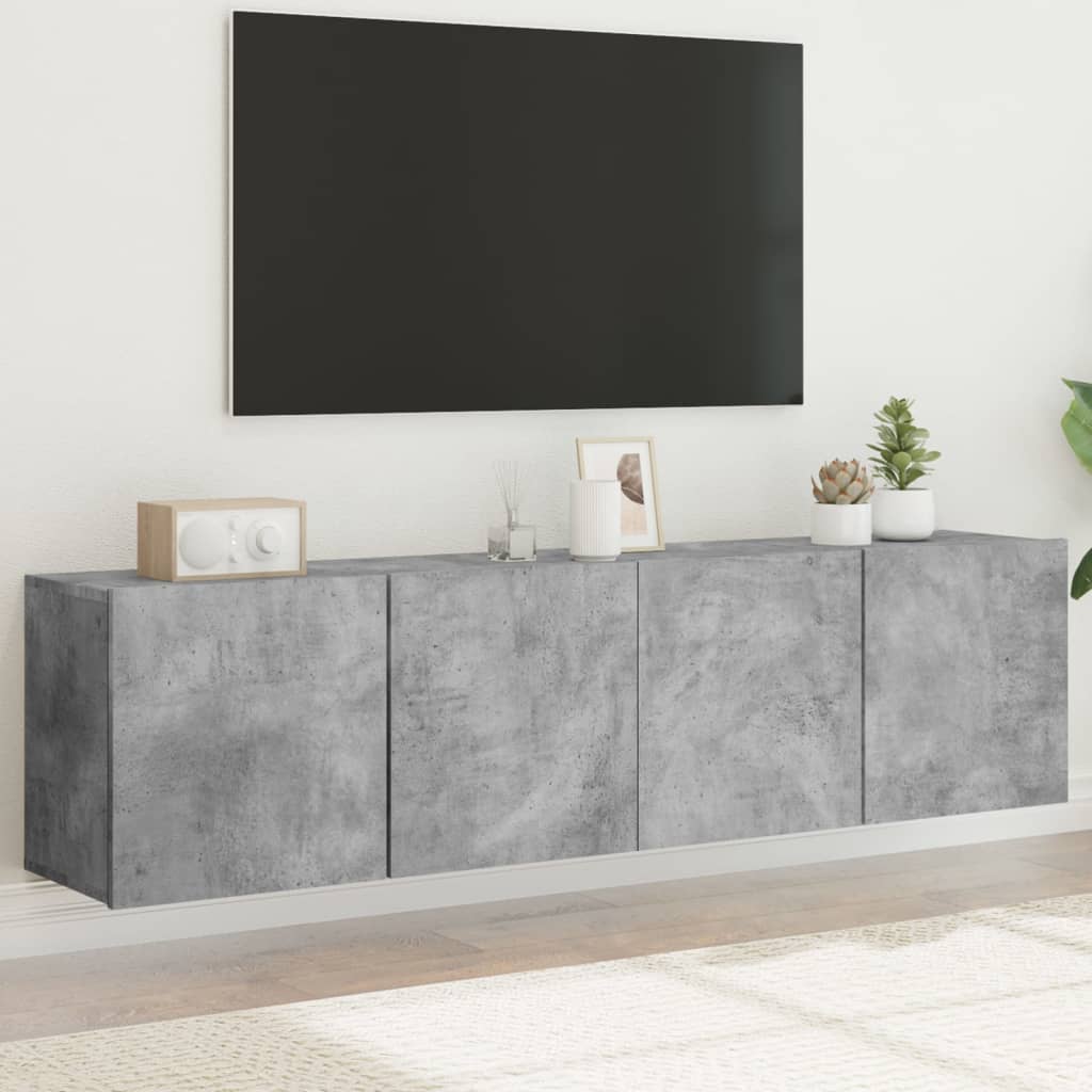 TV Cabinets Wall-mounted 2 Pieces Concrete Grey 80x30x41 cm - Merkel Designers