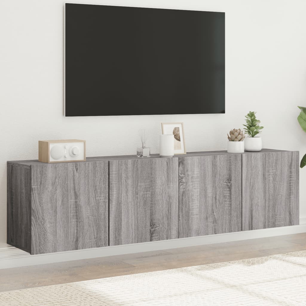 TV Cabinets Wall-mounted 2 pcs Grey Sonoma 80x30x41 cm - Brittle & Co