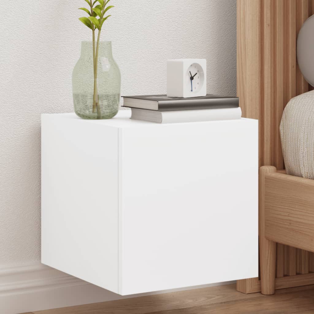 TV Wall Cabinets with LED Lights 2 pcs White 30.5x35x30 cm - Direct Imports