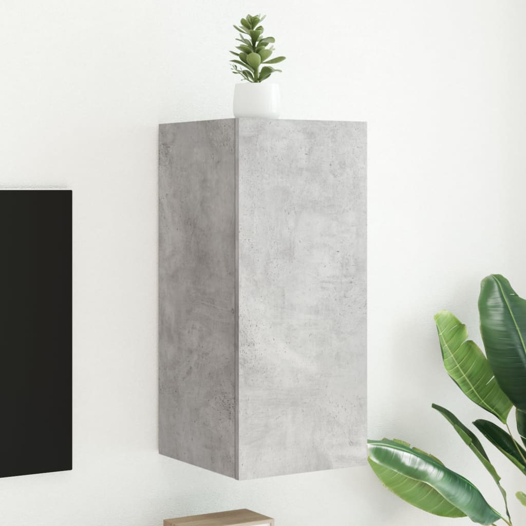 TV Wall Cabinet with LED Lights Concrete Grey 30.5x35x70 cm - All Things Good