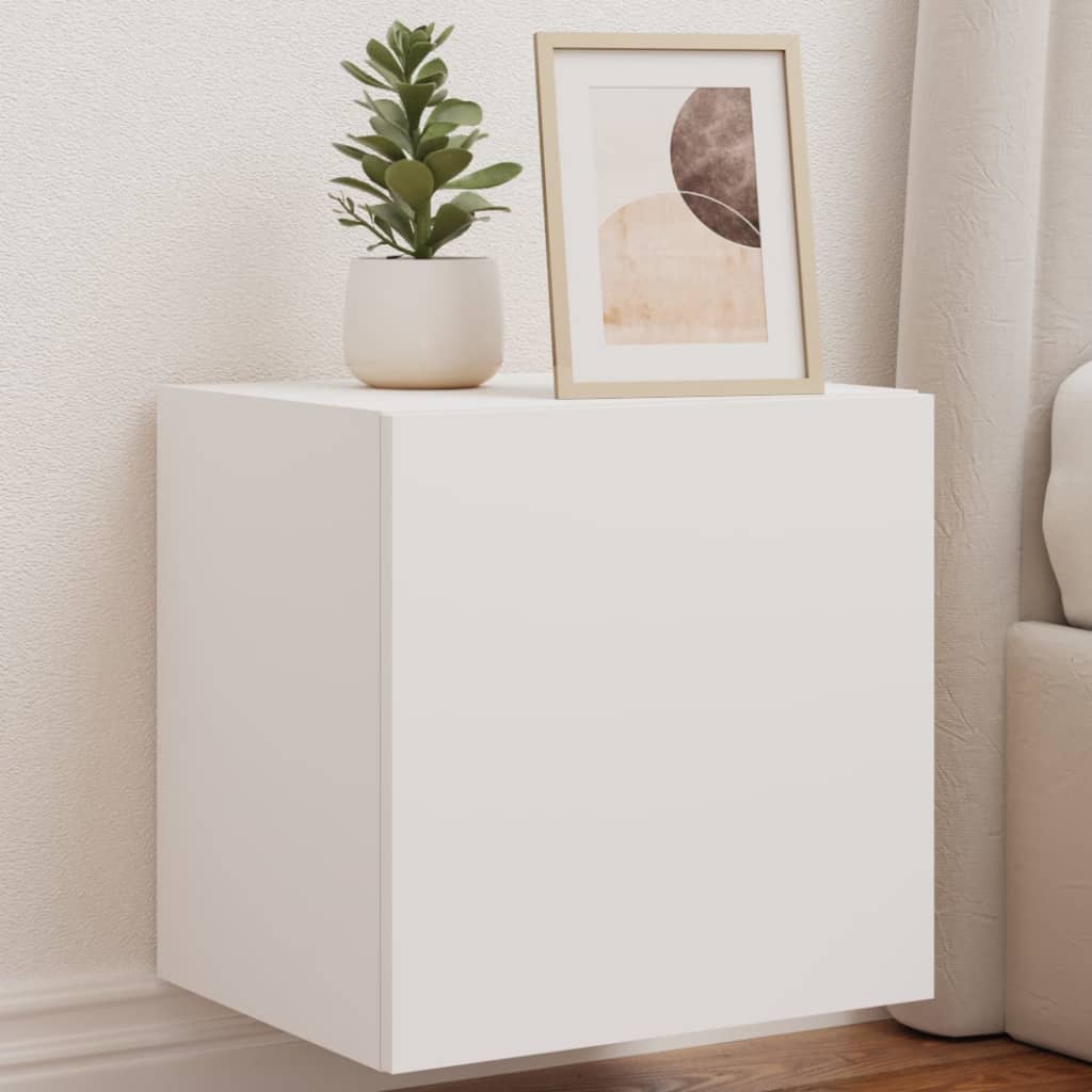 TV Wall Cabinets with LED Lights 2 pcs White 40.5x35x40 cm - Casper Homes
