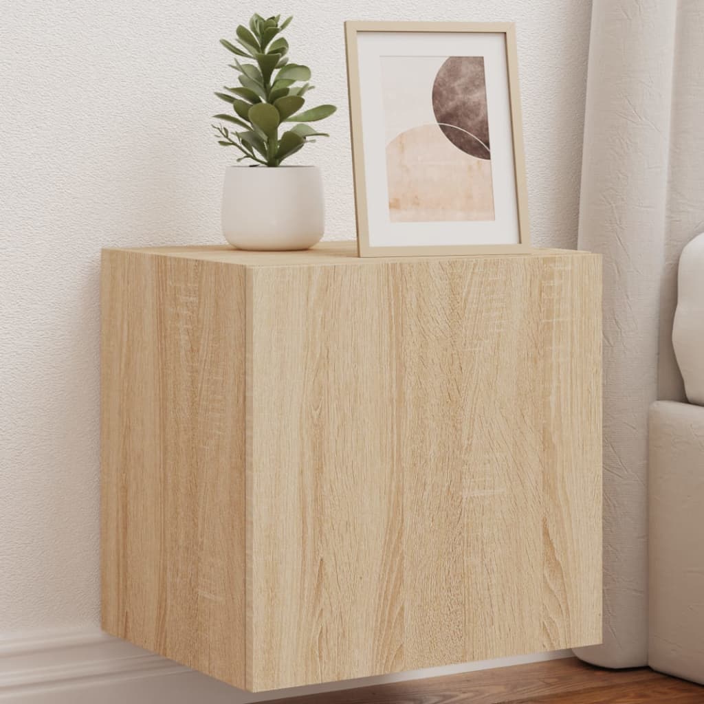TV Wall Cabinets with LED Lights 2 pcs Sonoma Oak 40.5x35x40 cm - Style and Chic