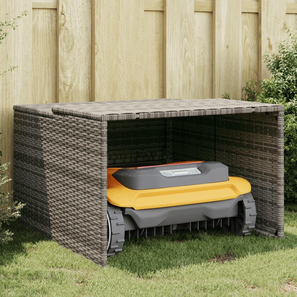 Robot Mower Garage Grey 86x90x52/57 cm Poly Rattan - Casper Homes