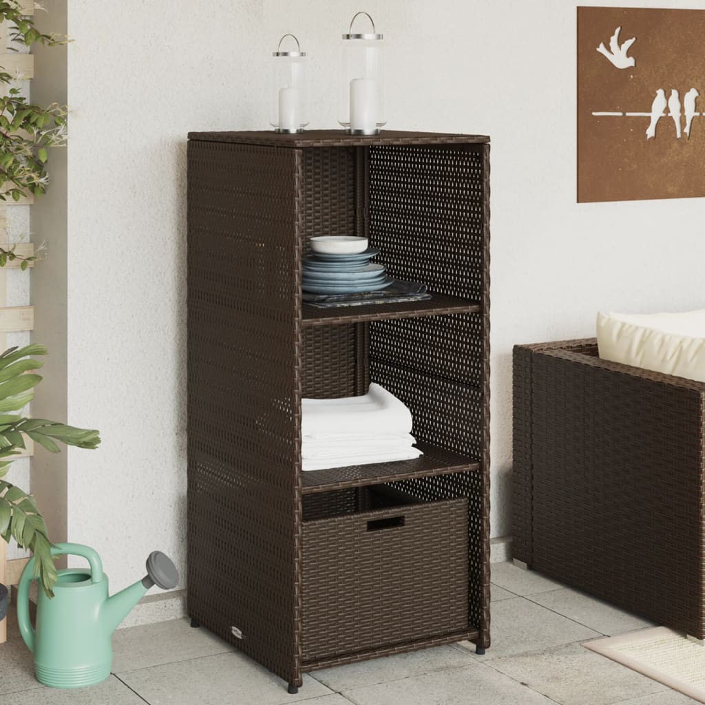 Garden Storage Cabinet Brown 50x55x115 cm Poly Rattan - Style and Chic
