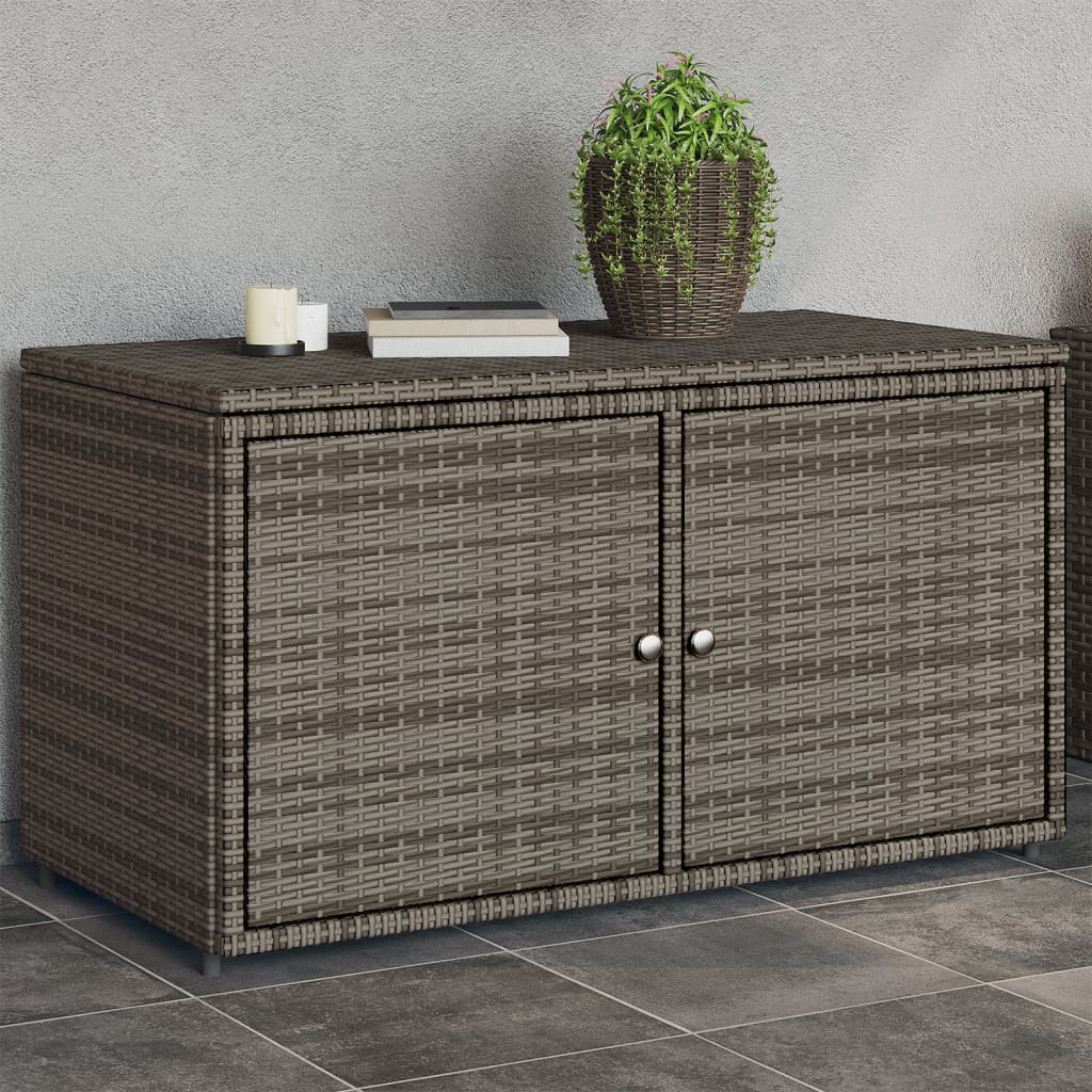Garden Storage Cabinet Grey 110x55x60.5 cm Poly Rattan - Style and Chic