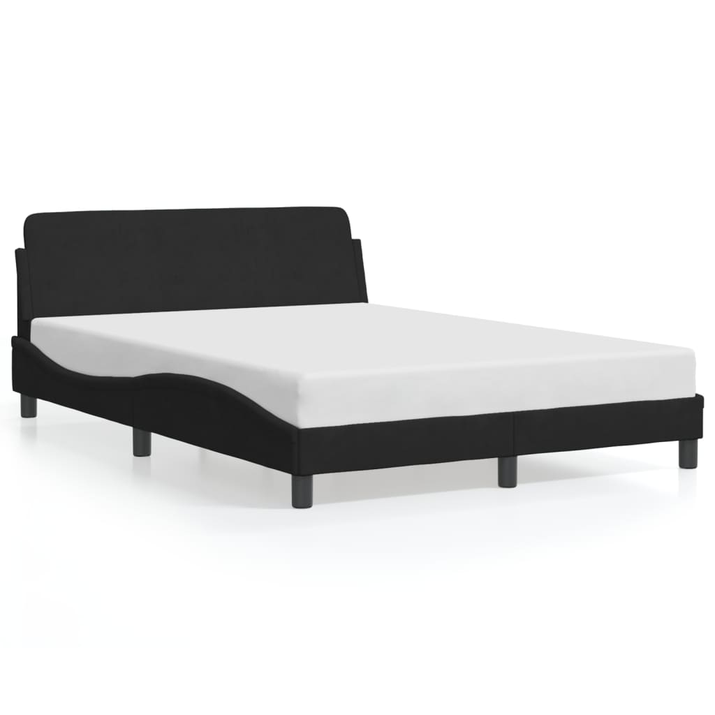 Bedframe Black 135x190cm Double Velvet - Decor Base