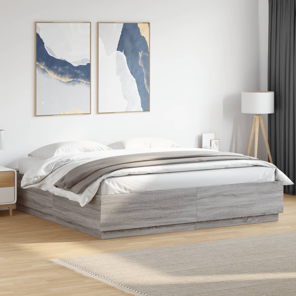 Bedframe Grey Sonoma 200x200cm - Merkel Designers