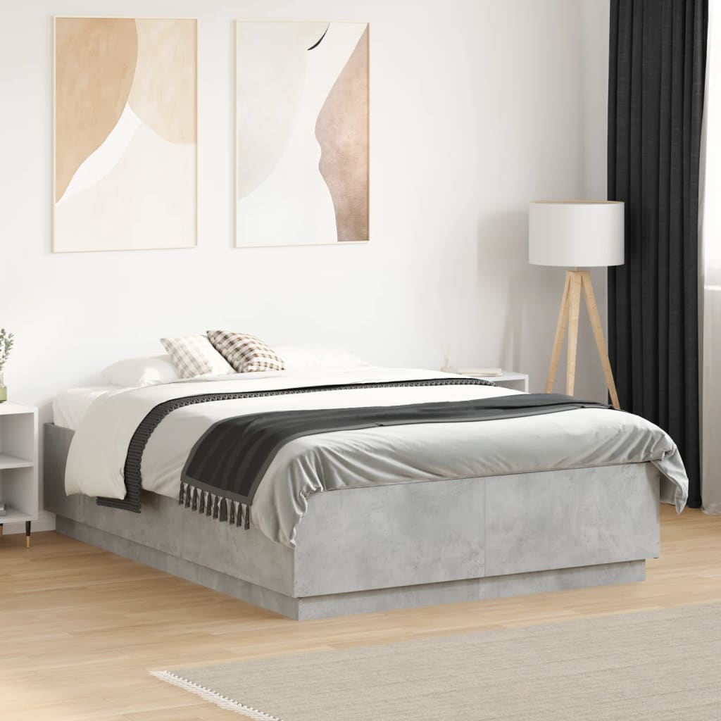 Bedframe Concrete Grey 140x190cm - Charlotte Dunes