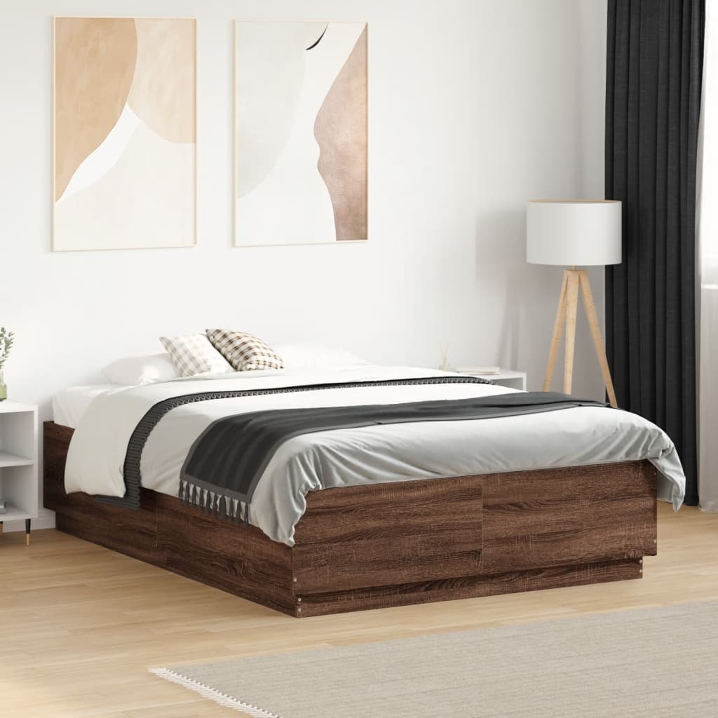 Bedframe Brown Oak 120x190cm Small Double - The Home Maker