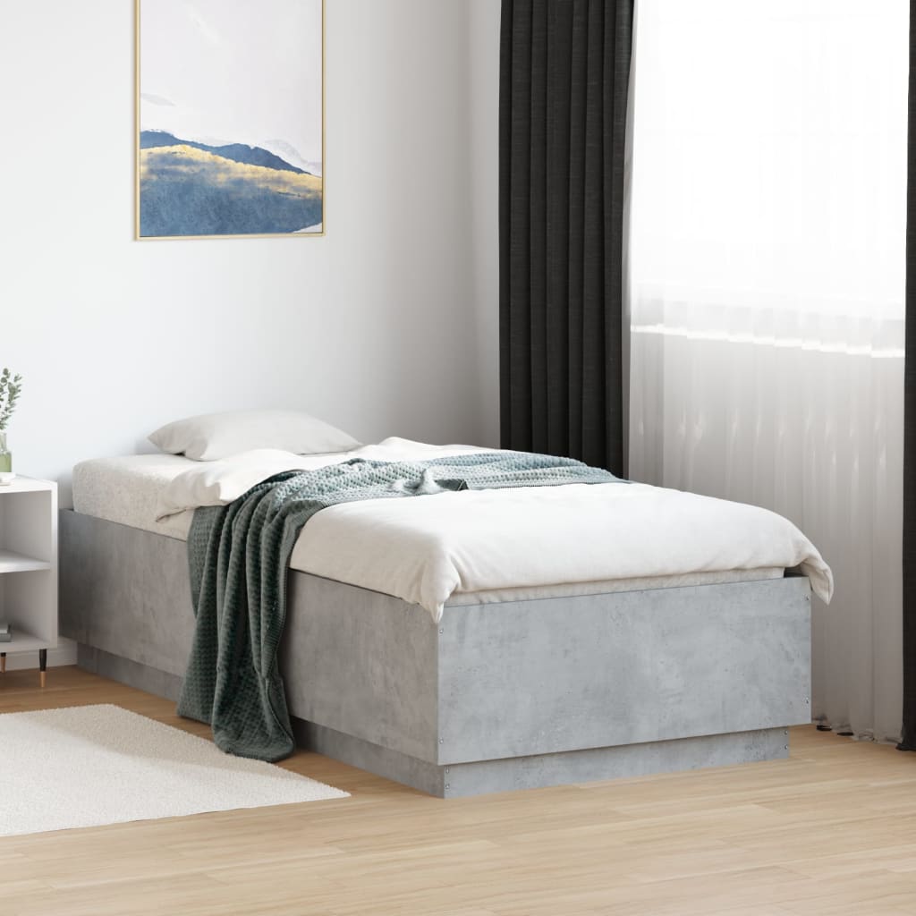 Bedframe Concrete Grey 75x190cm Small Single - The Home Maker