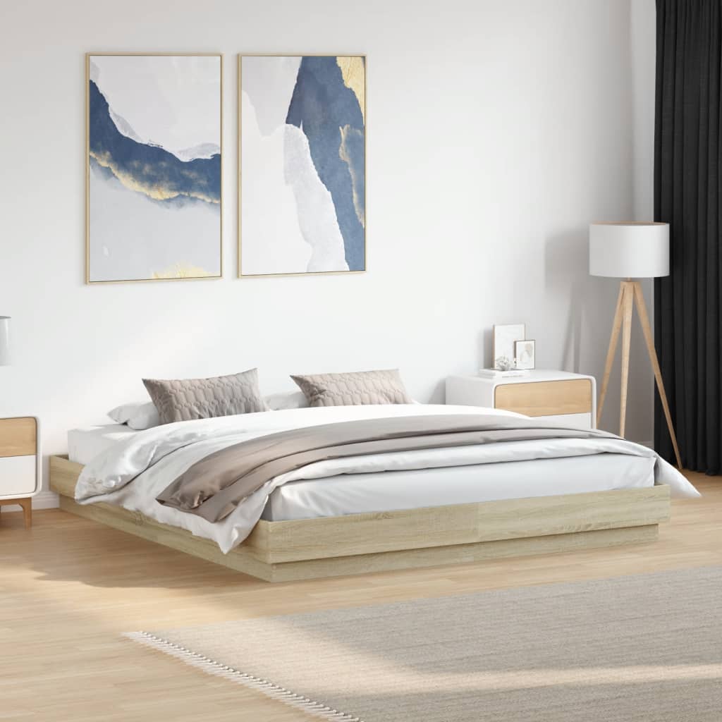 Bedframe Sonoma Oak 180x200cm Super King - Direct Imports