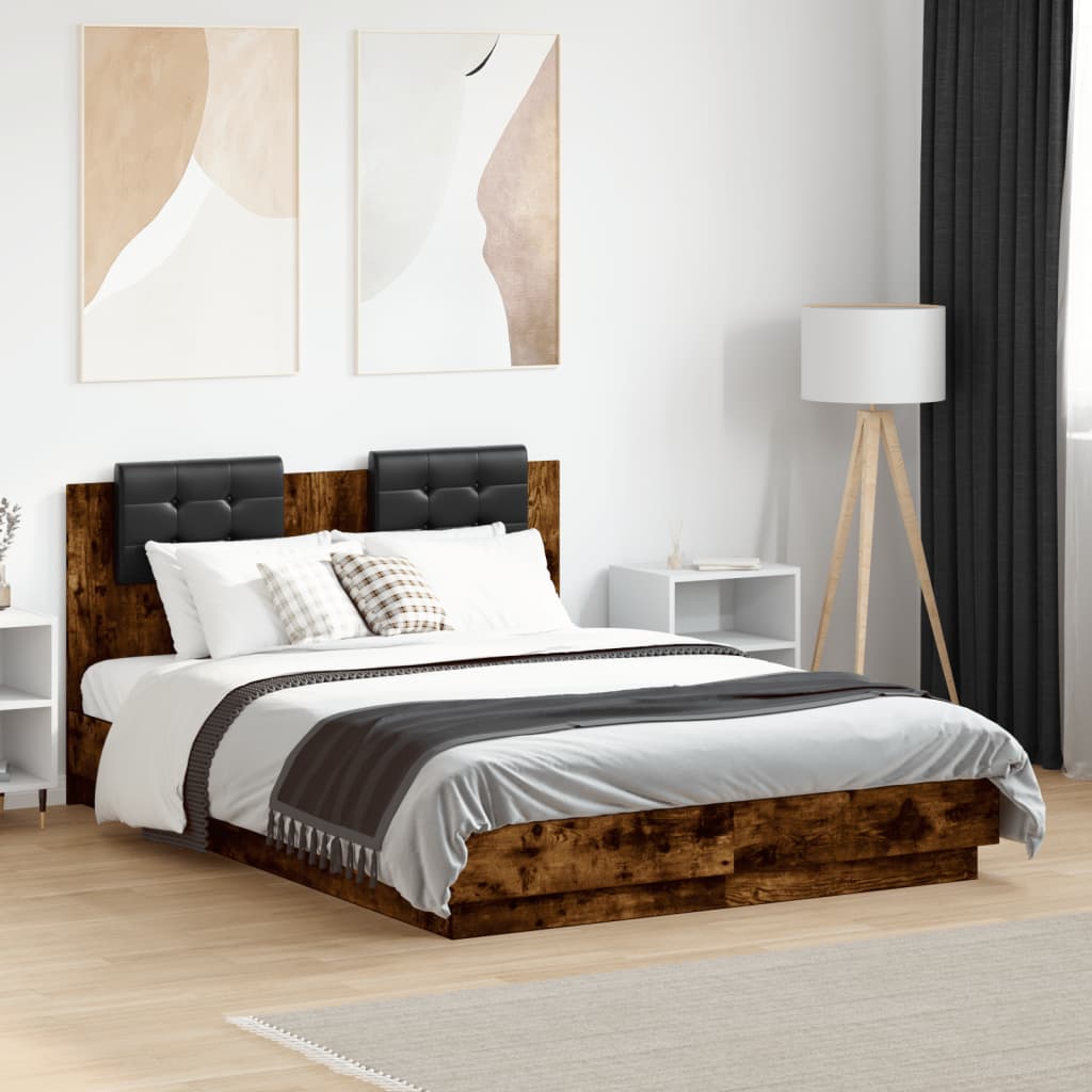 Bedframe Smoked Oak 120x190cm Small Double - Charlotte Dunes