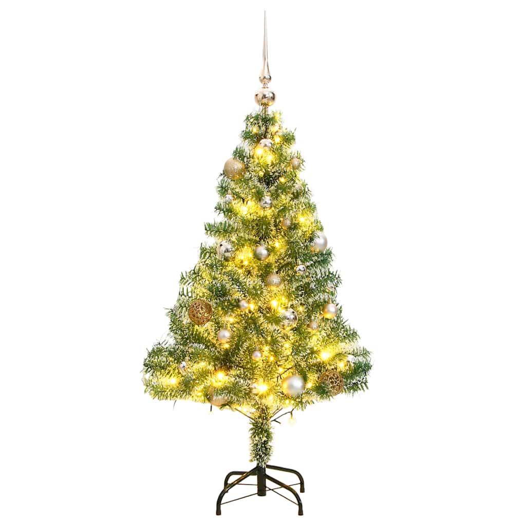 MIVREL Artificial Christmas Tree 150 LEDs&Ball Set&Flocked Snow 120 cm - Millennium Furniture
