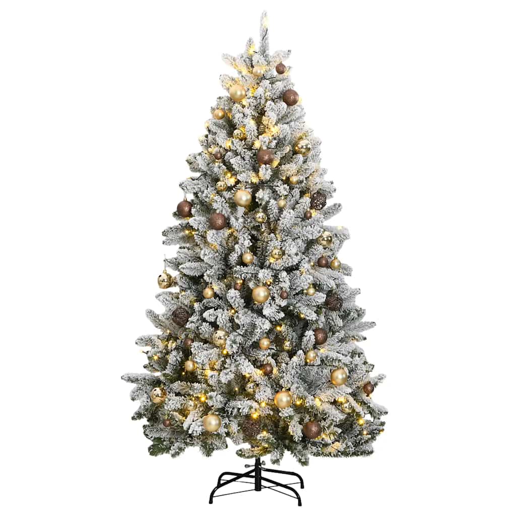 Artificial Hinged Christmas Tree 300 LEDs & Ball Set 240 cm - All Things Good