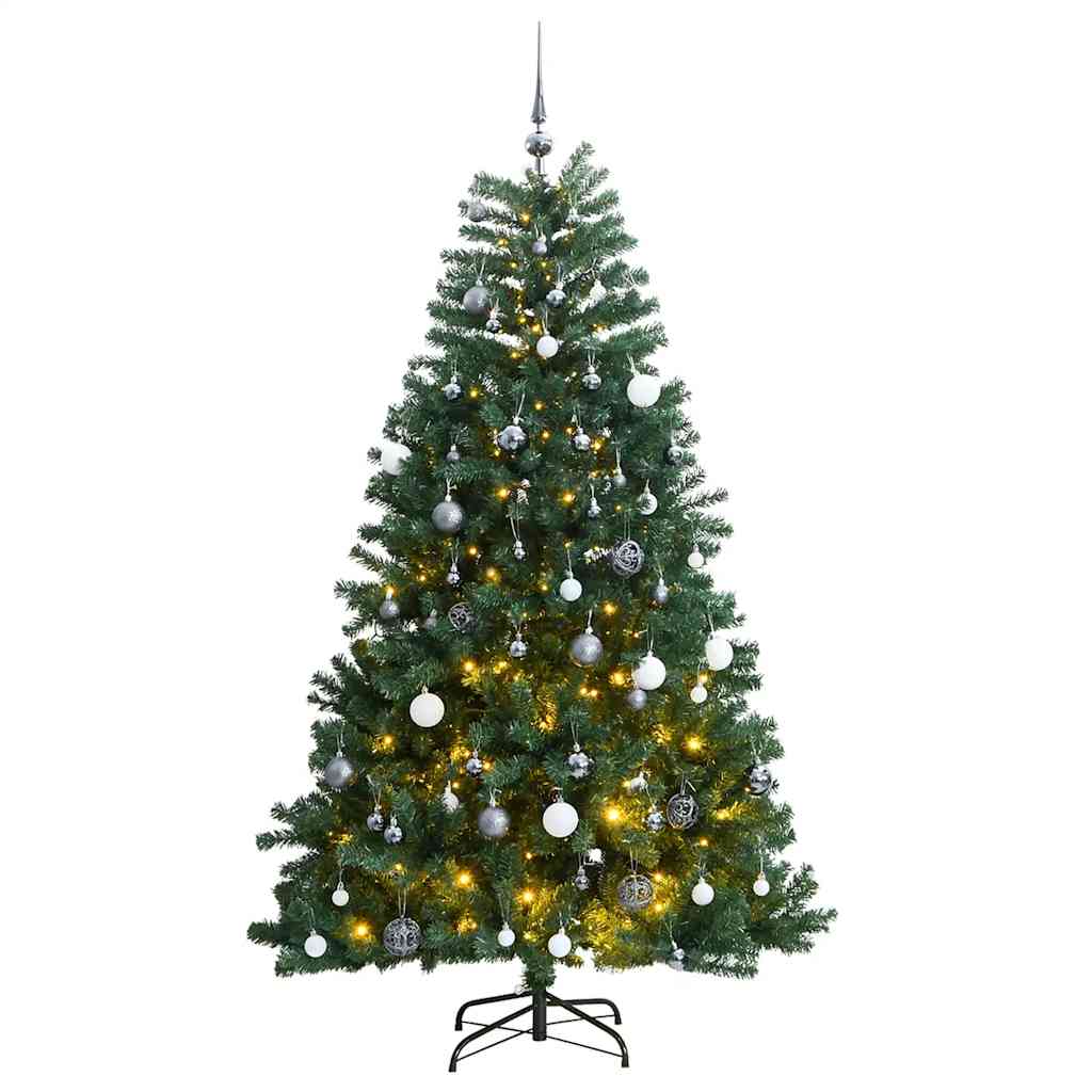 Artificial Hinged Christmas Tree 300 LEDs & Ball Set 210 cm - All Things Good