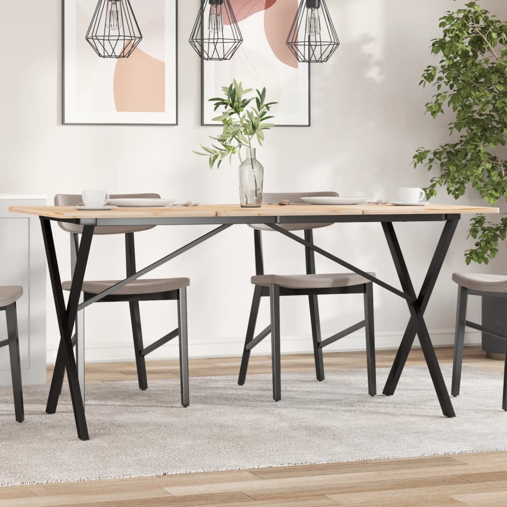 Dining Table Legs X-Frame 140x60x73 cm Steel - Decor Base