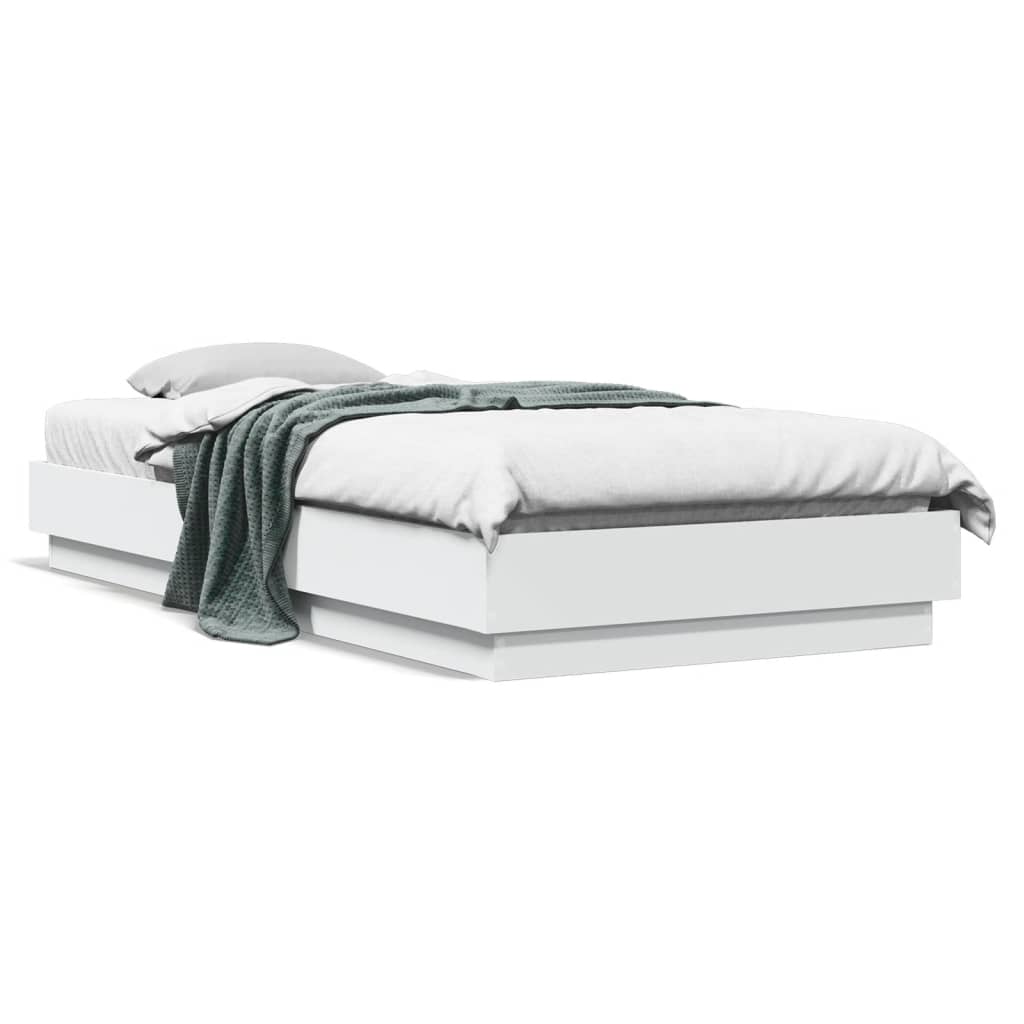 Bed Frame White 90x200 cm Engineered Wood - Style and Chic