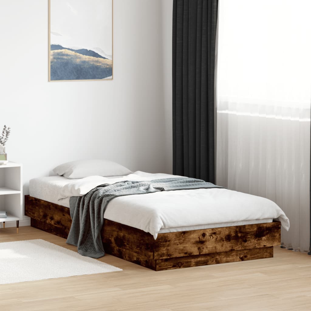 Bedframe Smoked Oak 75x190cm Small Single Engineered Wood - Casper Homes
