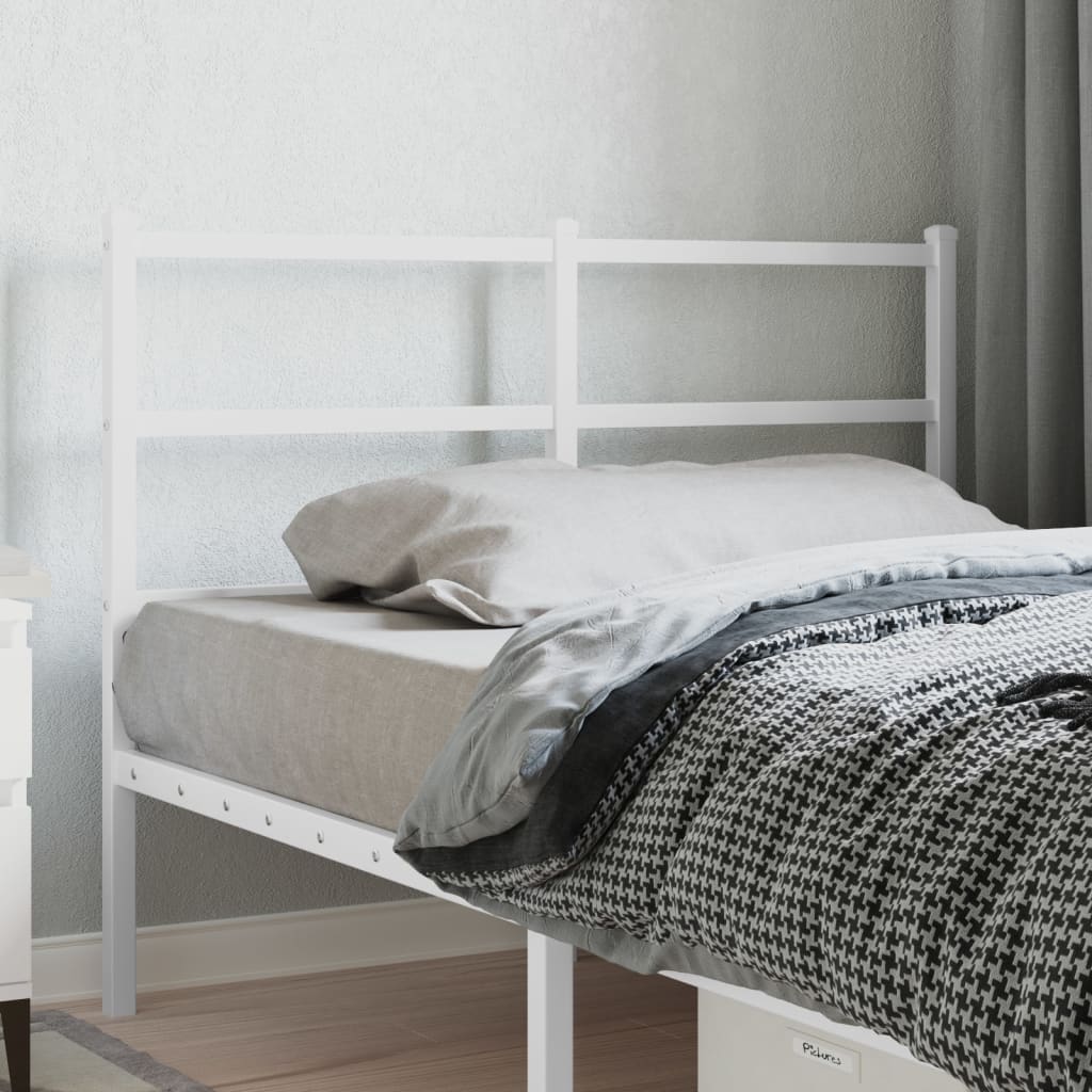 Metal Headboard White 120cm - Direct Imports