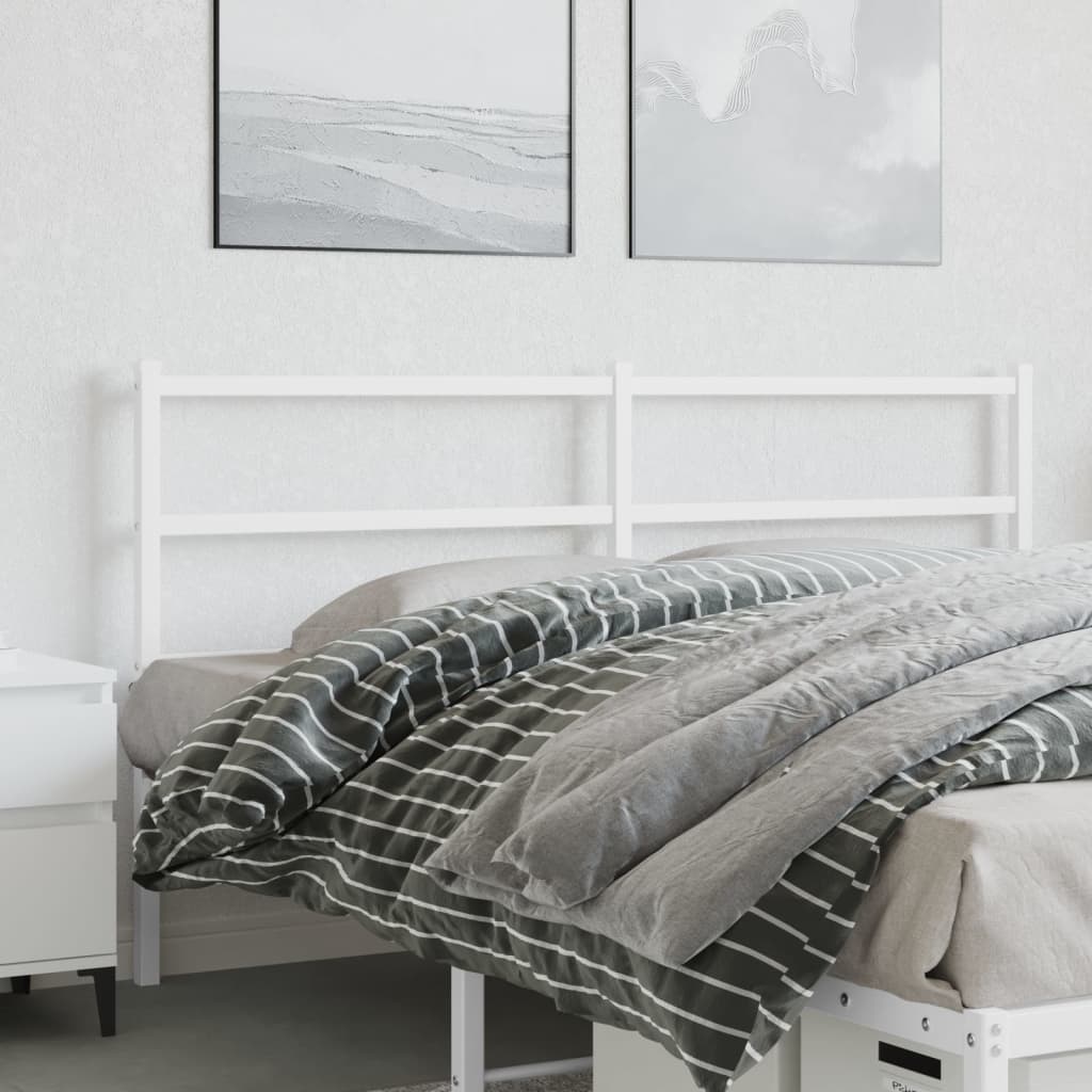 Metal Headboard White 150cm - Brittle & Co