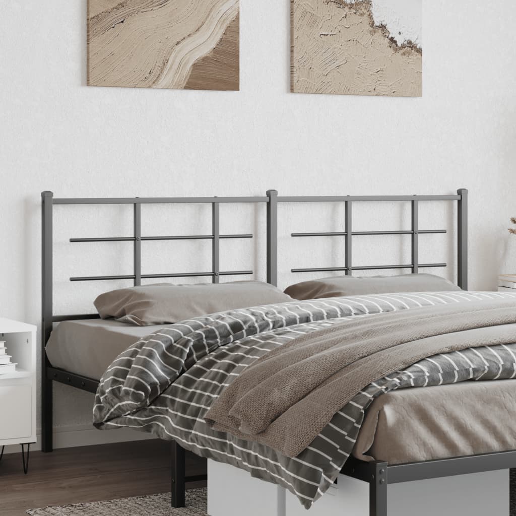 Metal Headboard Black 193 cm - vid-355598 - Direct Imports