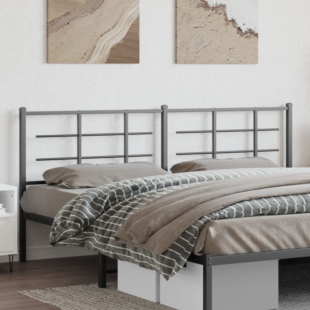 Metal Headboard Black 200 cm - vid-355599 - Direct Imports
