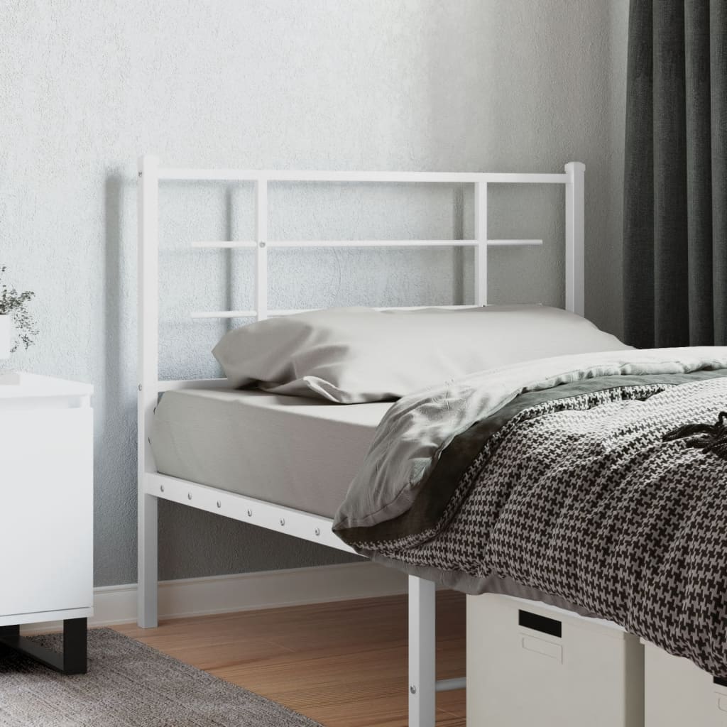 Metal Headboard White 107cm - Brittle & Co