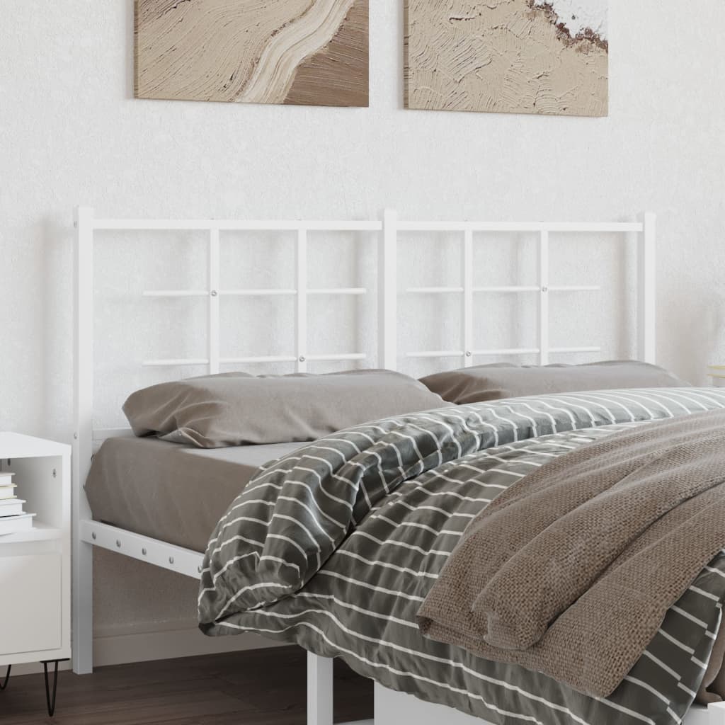 Metal Headboard White 135cm - Brittle & Co