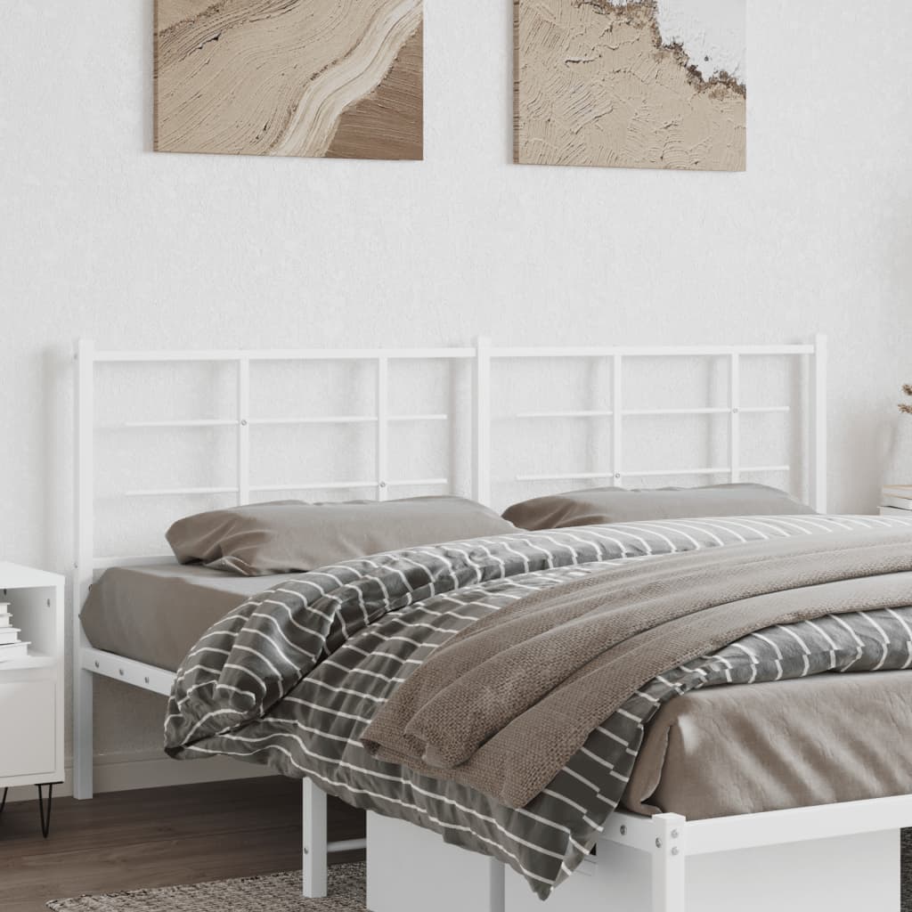 Metal Headboard White 180cm - Unbeatable Bargains