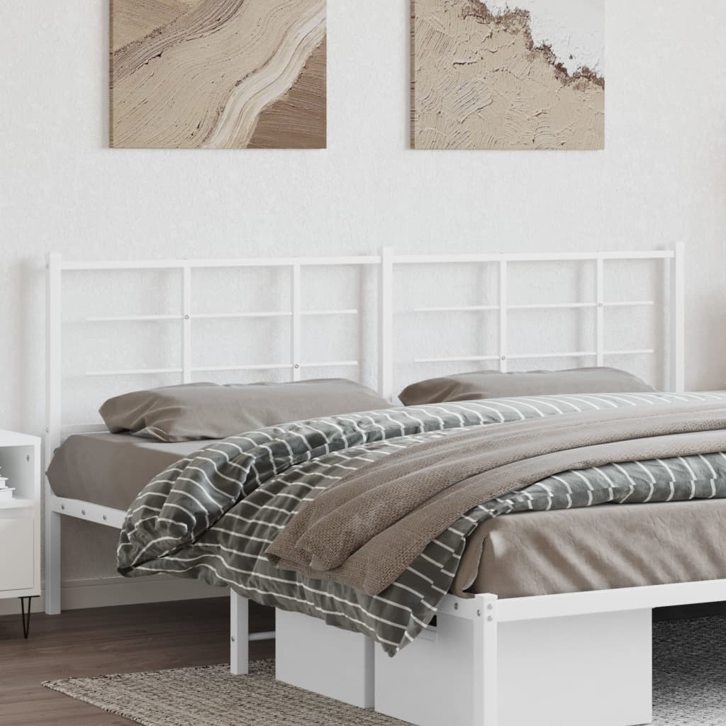 Metal Headboard White 200cm - Merlin Deals