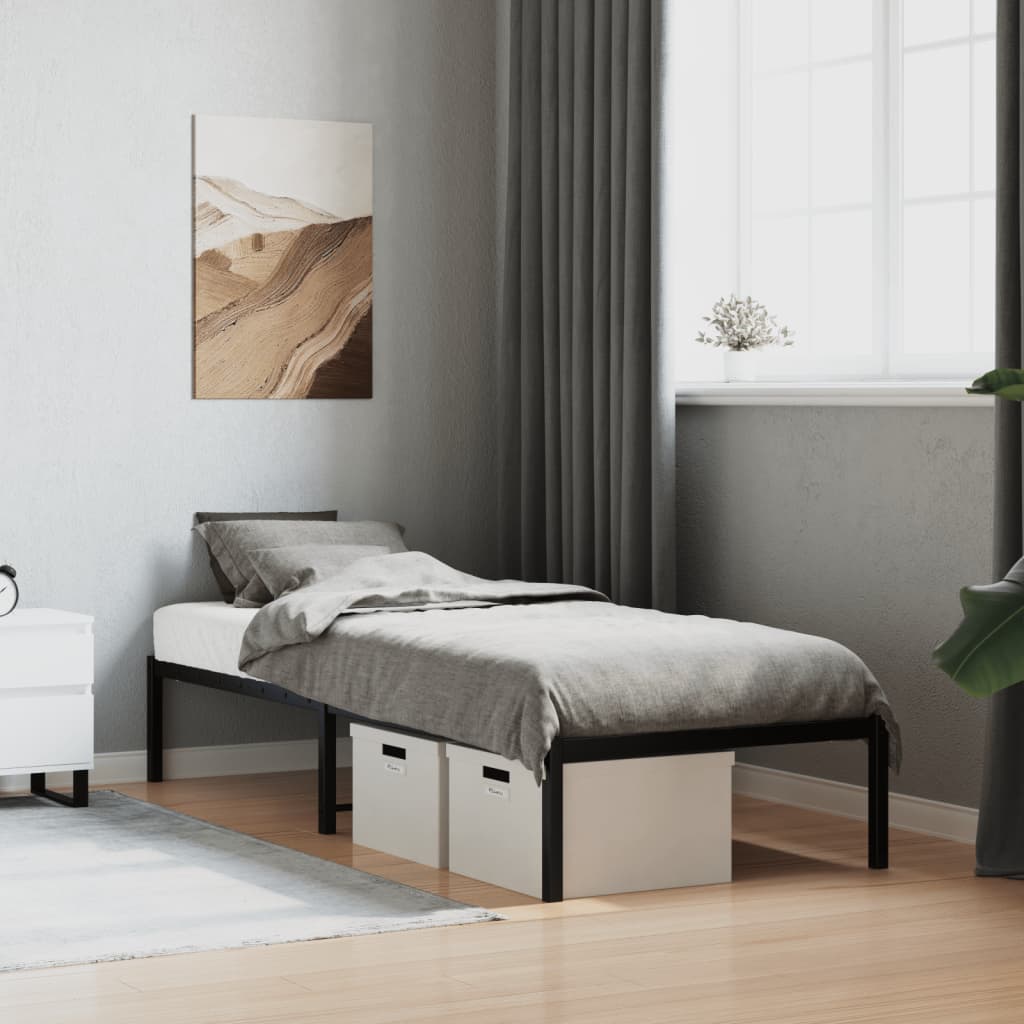 Metal Bed Frame Black 75x190 cm Small Single - Casper Homes