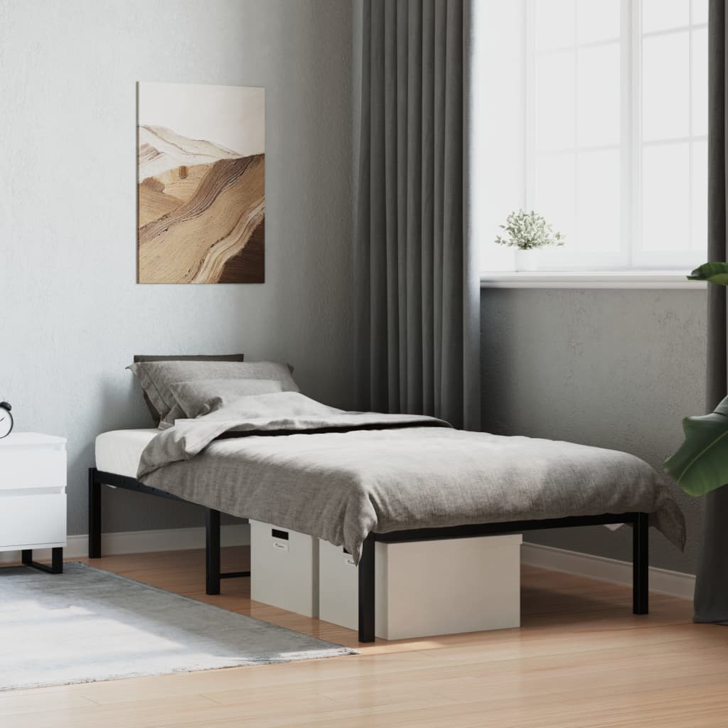 Metal Bed Frame Black 90x190 cm Single - Casper Homes