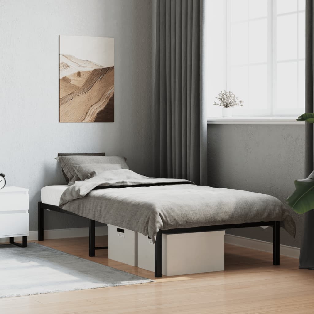 Metal Bed Frame Black 90x200 cm - Merlin Deals