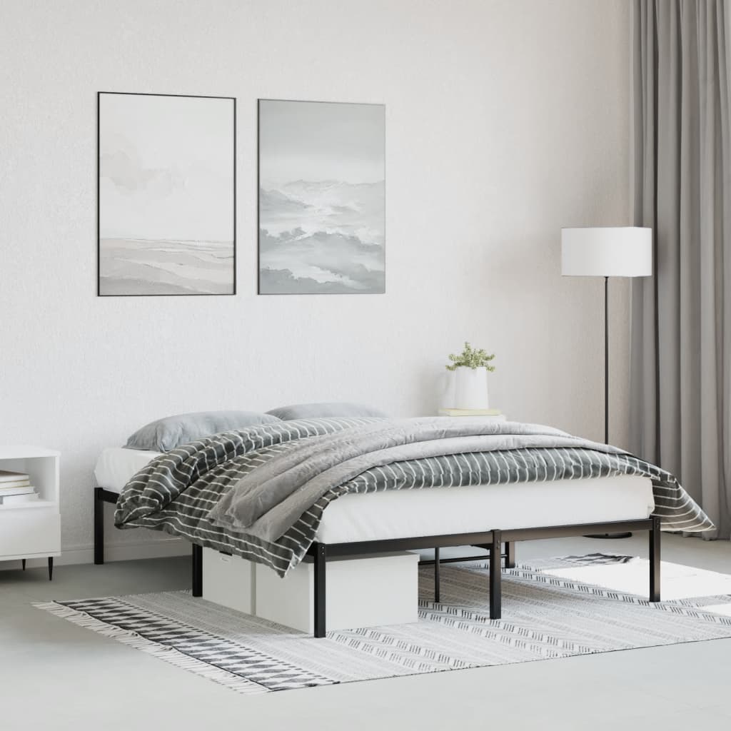 Metal Bed Frame Black 140x200 cm - Brittle & Co