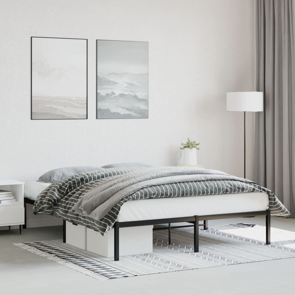Metal Bed Frame Black 160x200 cm - Casper Homes