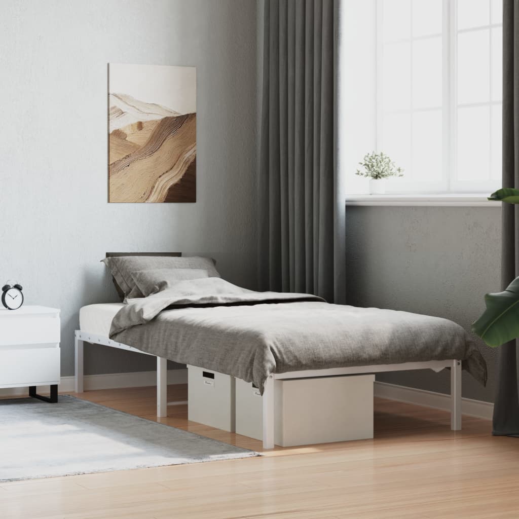 Metal Bed Frame White 90x200 cm - Casper Homes