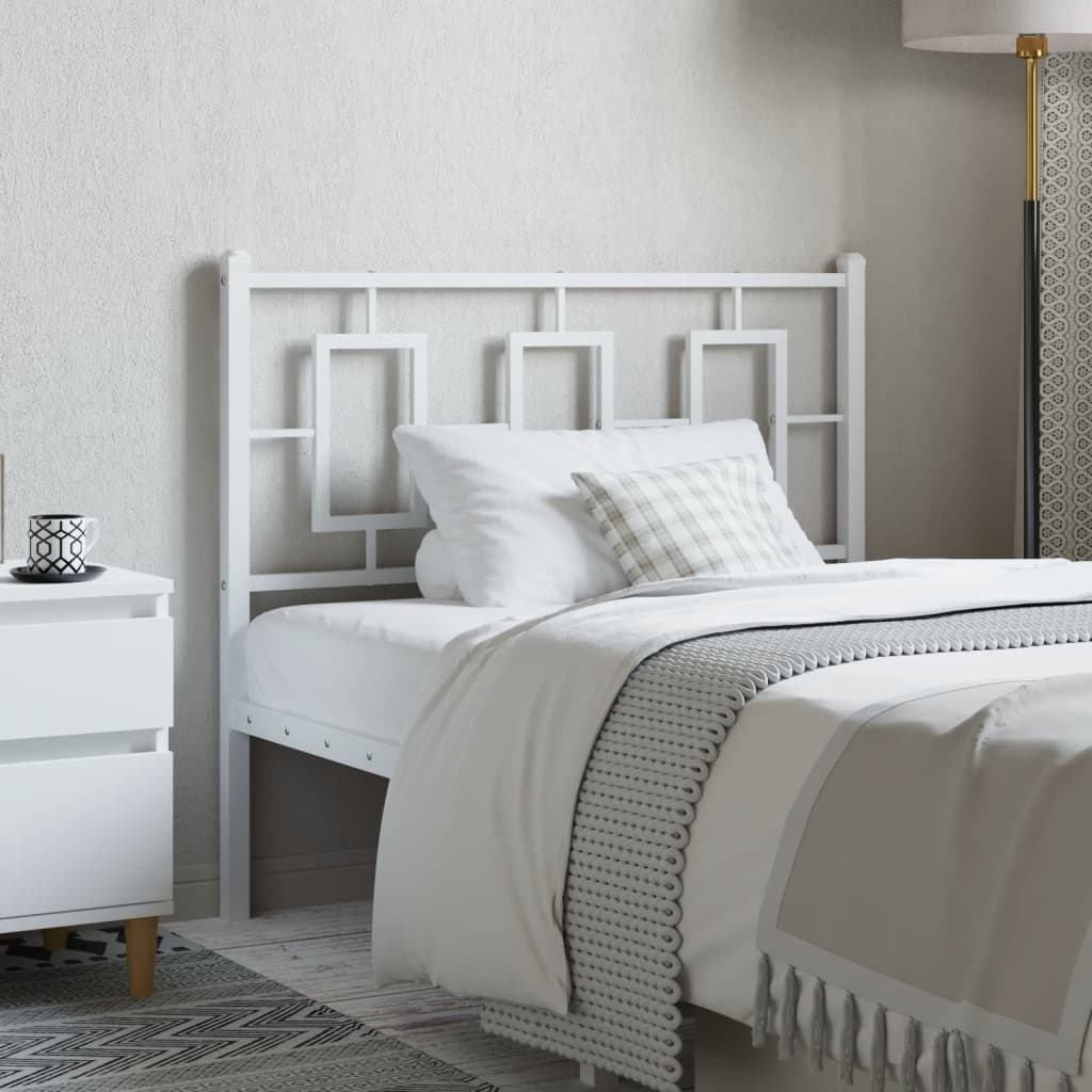 Metal Headboard White 100 cm - Discount Dealers