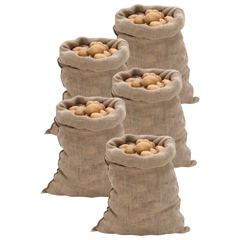 Jute Sacks 5 pcs 60x105 cm 100% Jute 220 gsm - Brittle & Co