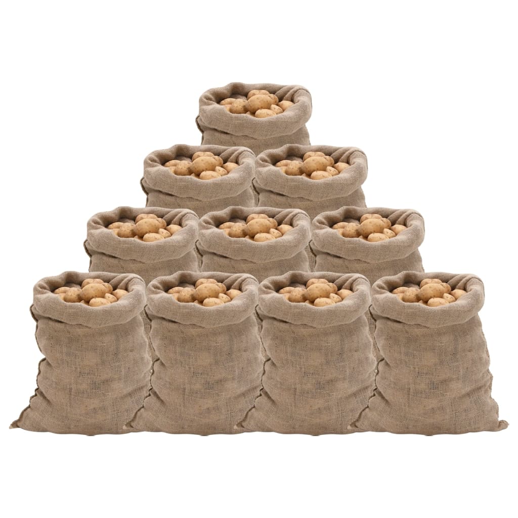 Jute Sacks 10 pcs 60x105 cm 100% Jute 220 gsm - Direct Imports