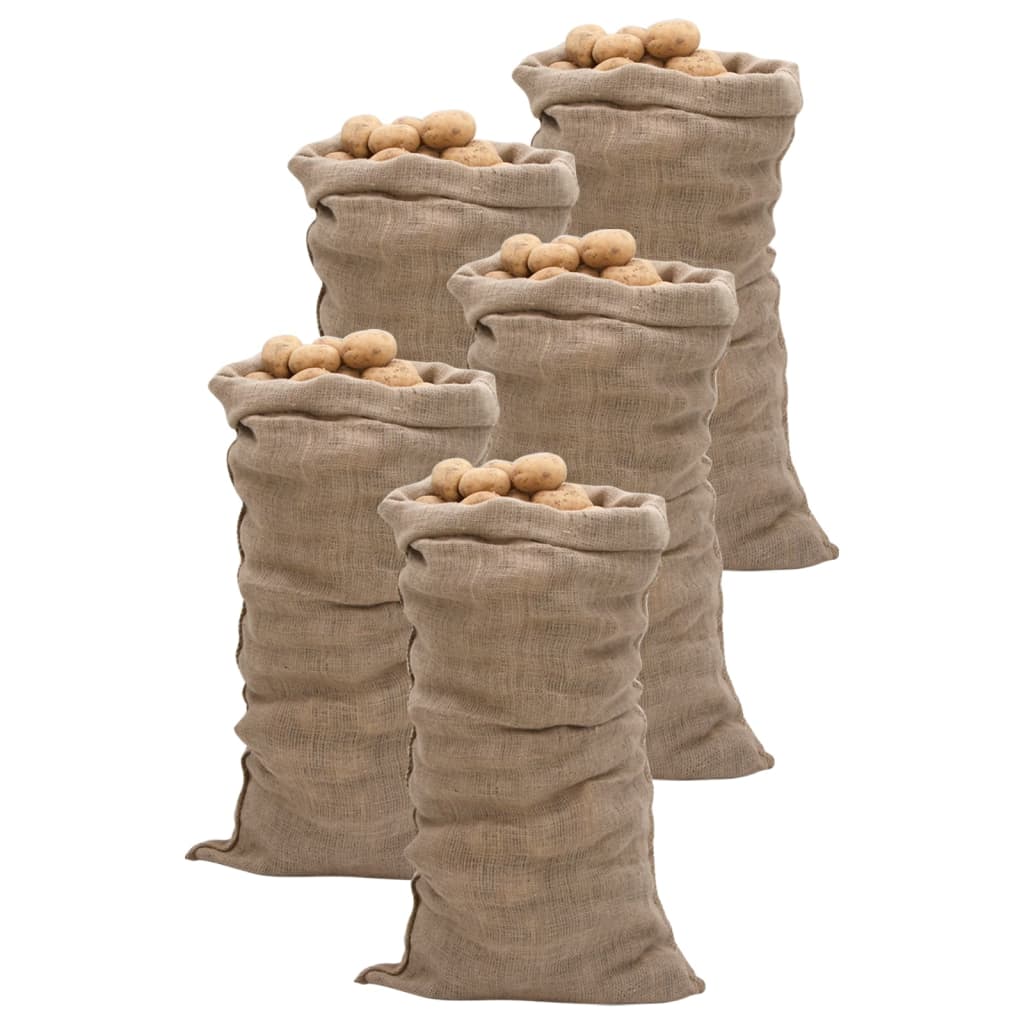 Jute Sacks 5 pcs 65x135 cm 100% Jute 220 gsm - Casper Homes