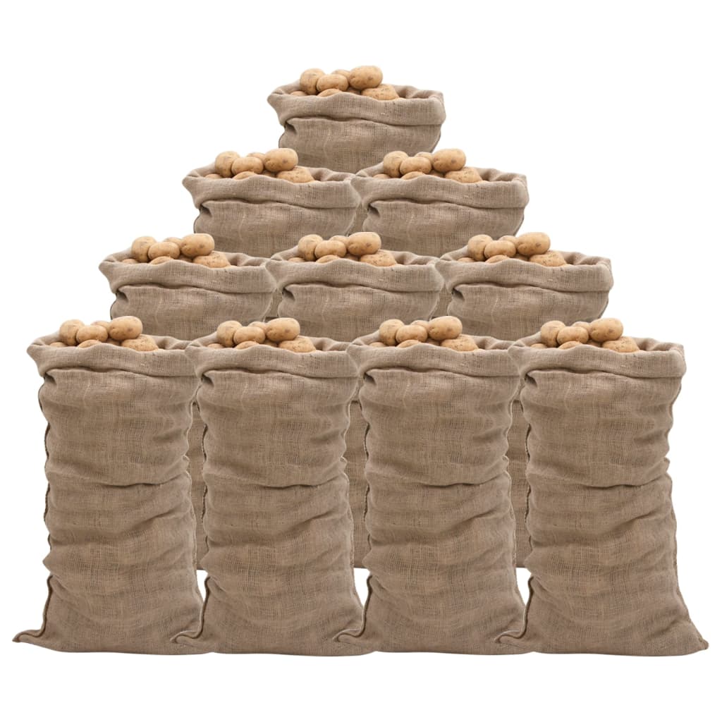 Jute Sacks 10 pcs 65x135 cm 100% Jute 220 gsm - Brittle & Co