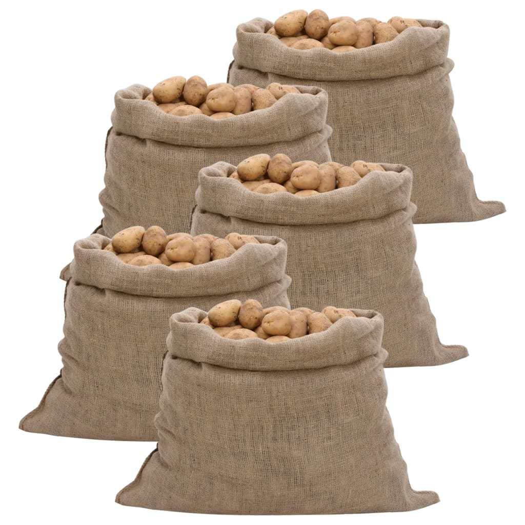 Jute Sacks 5 pcs 100x110 cm 100% Jute 220 gsm - Merlin Deals