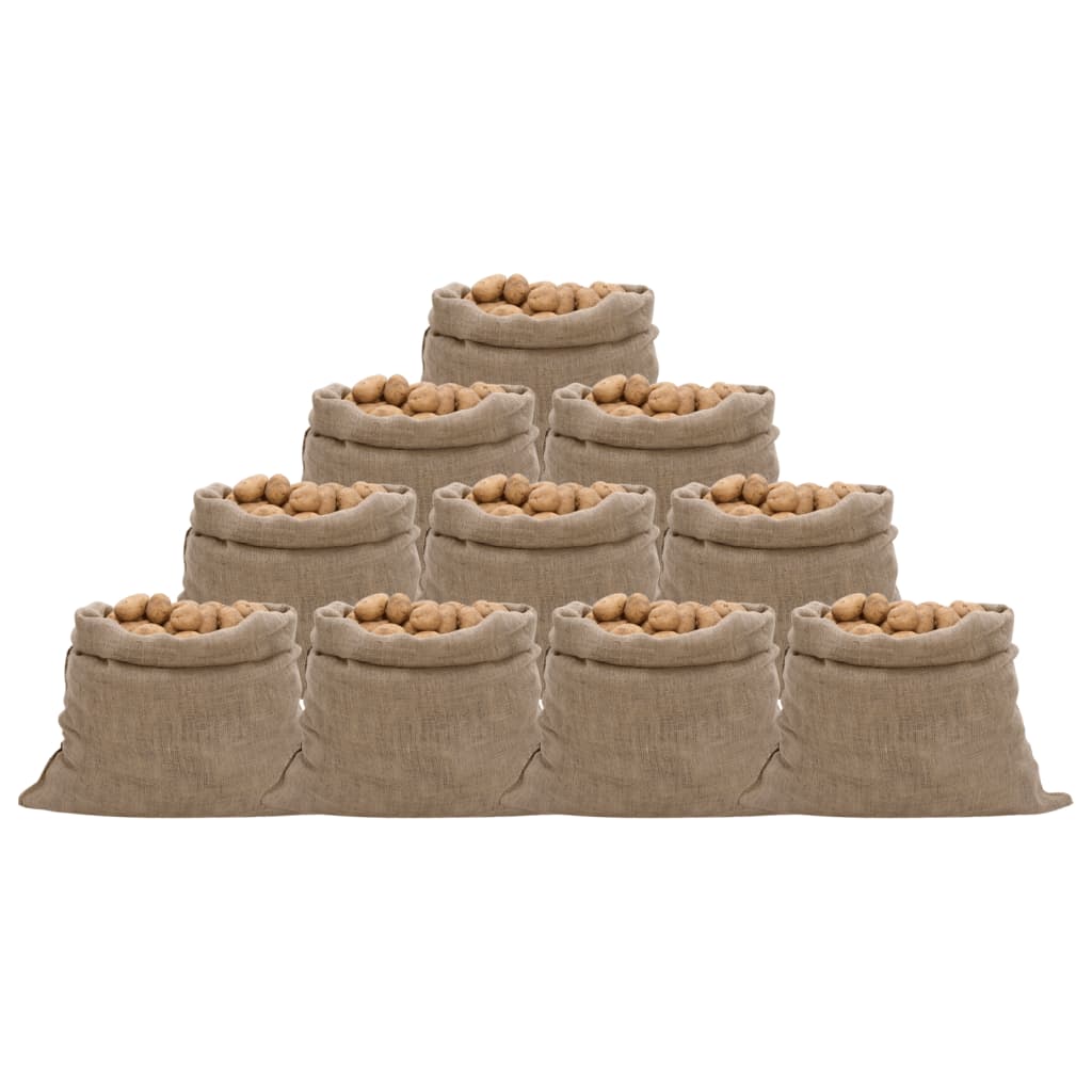 Jute Sacks 10 pcs 100x110 cm 100% Jute 220 gsm - The Home Maker