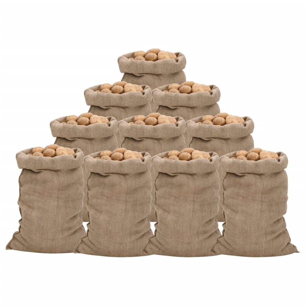 Jute Sacks 10 Pieces 60x105 cm 100% Jute 340 gsm - Charlotte Dunes