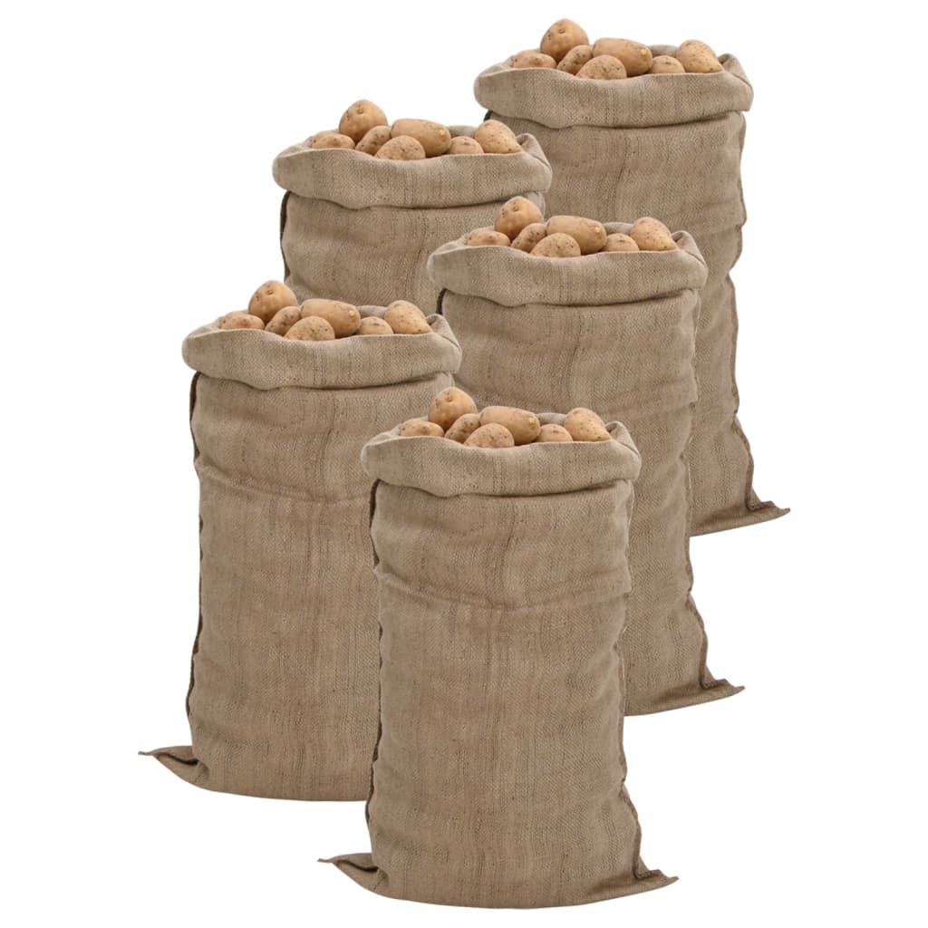 Jute Sacks 5 pcs 65x135 cm 100% Jute 340 gsm - Casper Homes