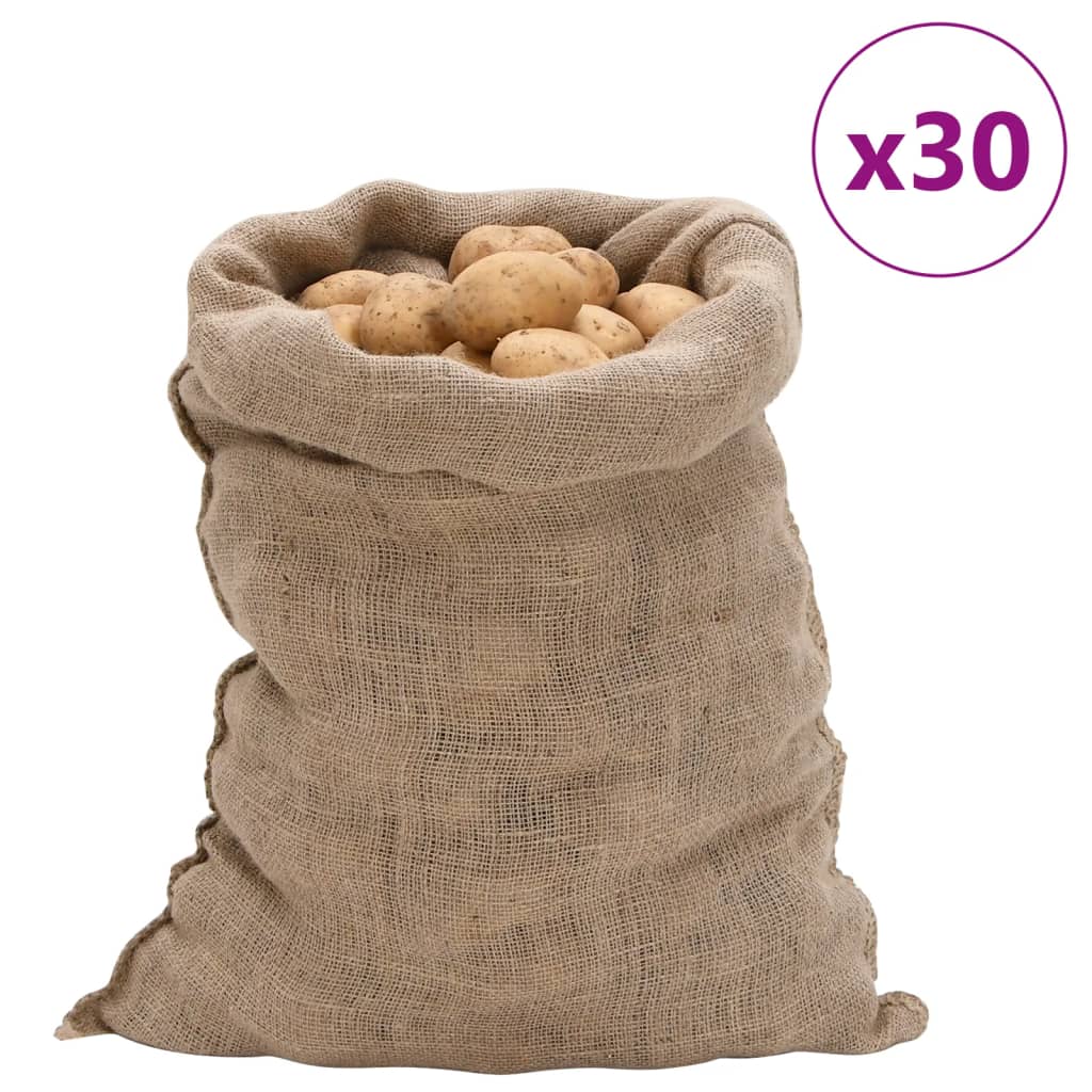 Jute Sacks 30 pcs 60x105 cm 100% Jute 220 gsm - Merlin Deals