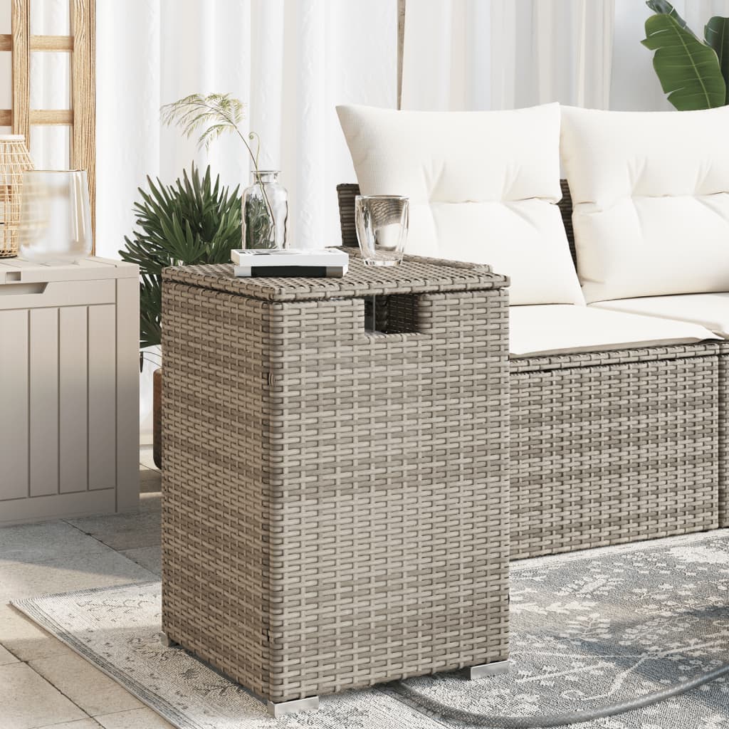 Propane Tank Cover Table Grey 40x40x60 cm Poly Rattan - Merkel Designers