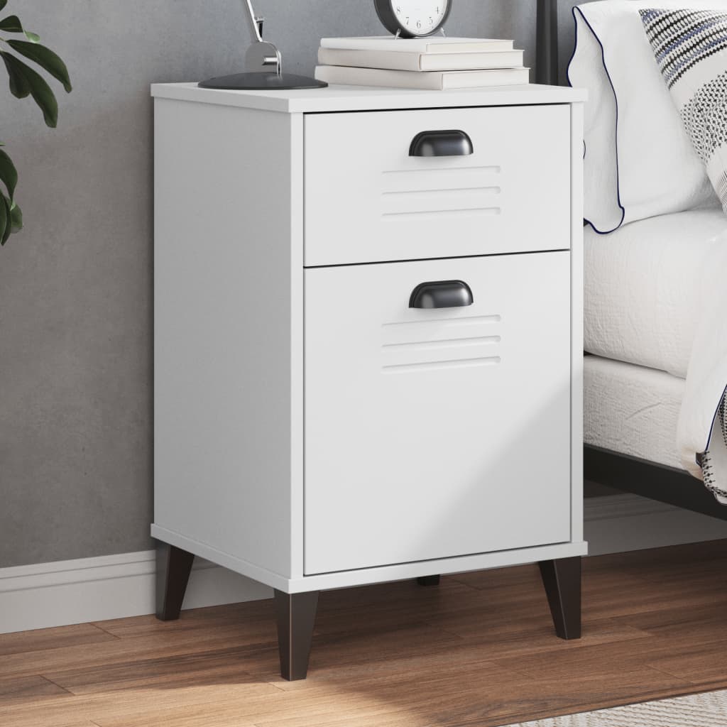 Bedside Table - Edith Bea Nightstand White 40cm - The Home Maker
